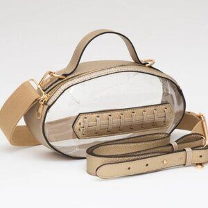 NWT GOLD Clear Stadium Approved Bag Game Day Crossbody Football Purse